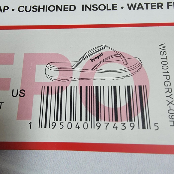 Propet TravelActiv FT Thong Sandals Flip Flops Gray Women's 9.5 X(2E) - Picture 6 of 6